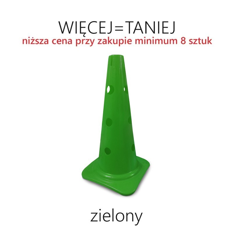 Pachołek gimnastyczny 42 cm z otworami - RÓŻNE KOLORY