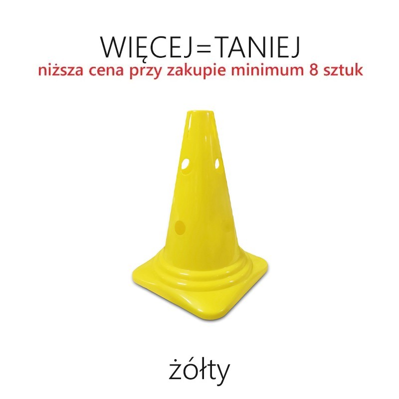 Pachołek gimnastyczny 30 cm z otworami - RÓŻNE KOLORY