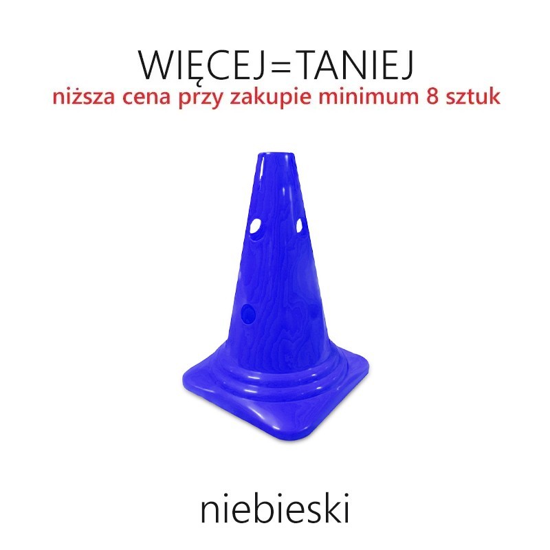 Pachołek gimnastyczny 30 cm z otworami - RÓŻNE KOLORY
