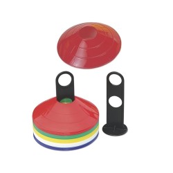 Pachołek gimnastyczny płaski (stożek) 40 szt. + stojak