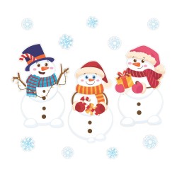 Dekoracja dwustronna - Wesołe bałwanki 12 elementów