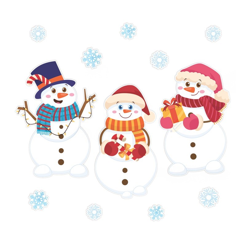 Dekoracja dwustronna - Wesołe bałwanki 12 elementów