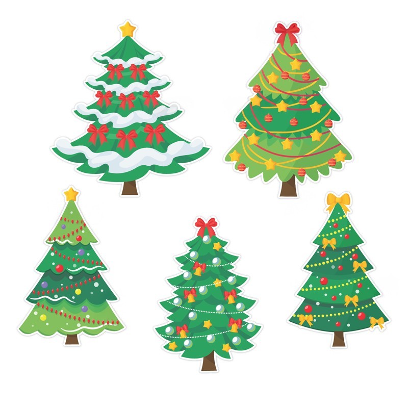 Dekoracja dwustronna - Choinki 5 elementów