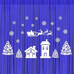 Dekoracja ażurowa - Zimowy krajobraz 21 elementów