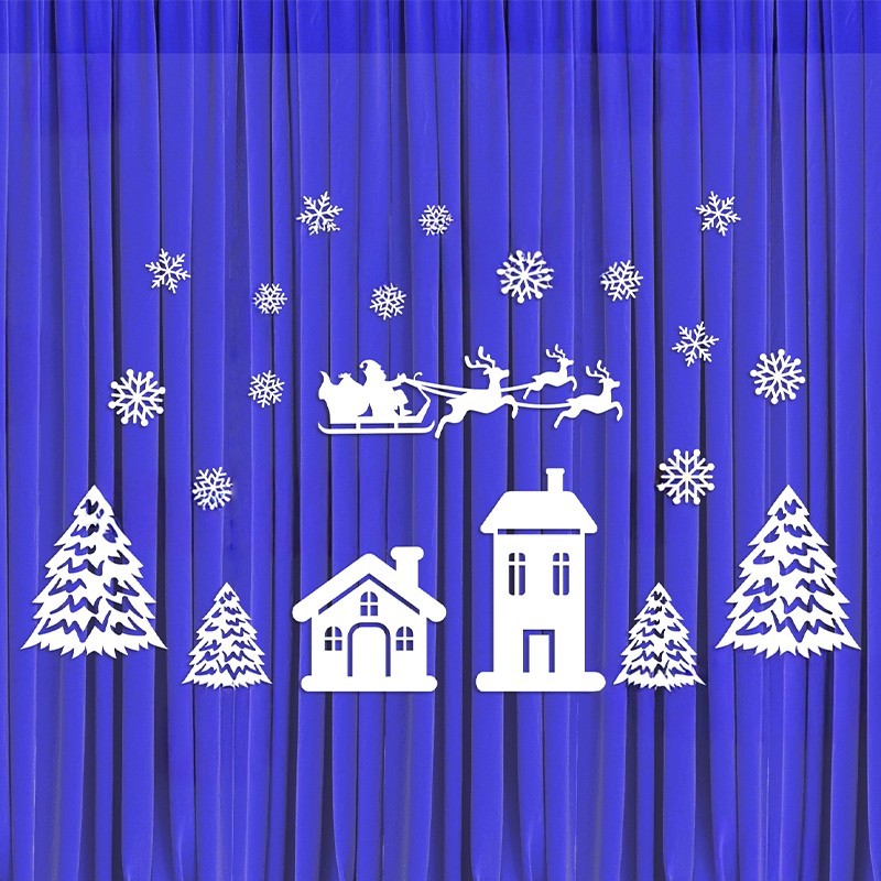 Dekoracja ażurowa - Zimowy krajobraz 21 elementów