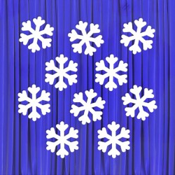 Dekoracja dwustronna - Śnieżynki duże 10 elementów