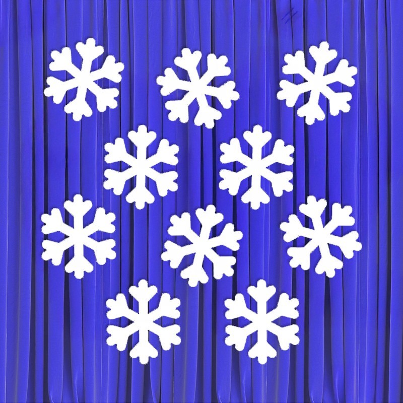 Dekoracja dwustronna - Śnieżynki duże 10 elementów