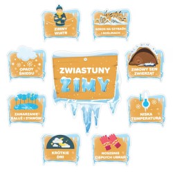 Dekoracja jednostronna - Zwiastuny zimy 9 elementów