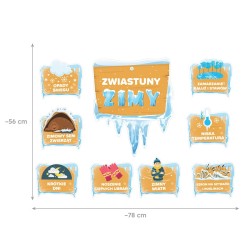 Dekoracja jednostronna - Zwiastuny zimy 9 elementów