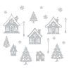 Dekoracja ażurowa - Zimowe miasteczko 20 elementów