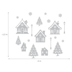 Dekoracja ażurowa - Zimowe miasteczko 20 elementów