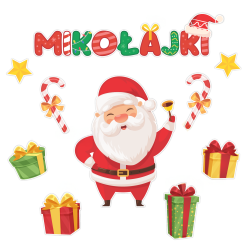 Dekoracja jednostronna - Mikołajki 10 elementów