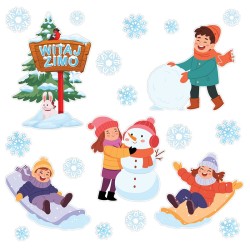 Dekoracja jednostronna - Witaj Zimo 20 elementów