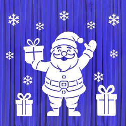 Dekoracja ażurowa - Wesoły Mikołaj 12 elementów