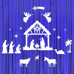 Dekoracja ażurowa - Szopka Jasełka 19 elementów