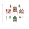 Dekoracja dwustronna - Zimowe miasteczko 12 elementów