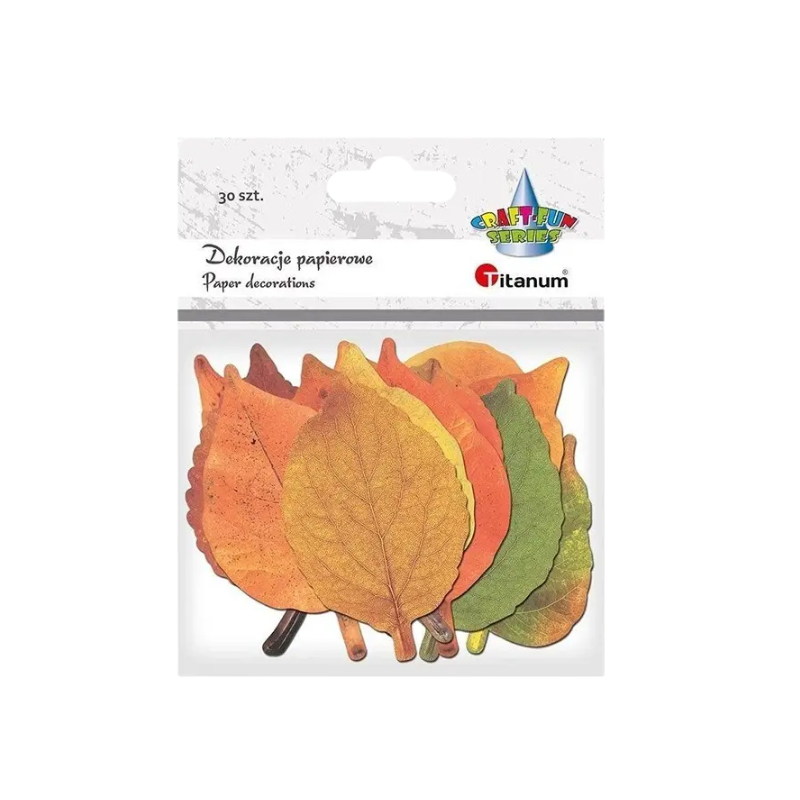 Dekoracja jednostronna - Liście kartonowe mix 30 sztuk