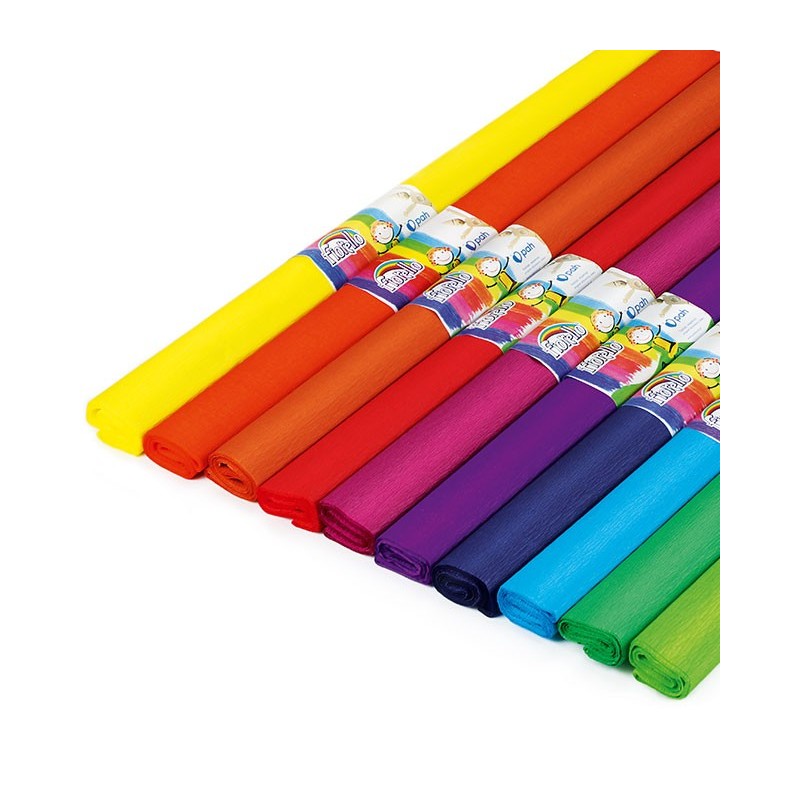 Bibuła marszczona mix kolorów 200 x 50 cm (10 rolek) - zestaw 2