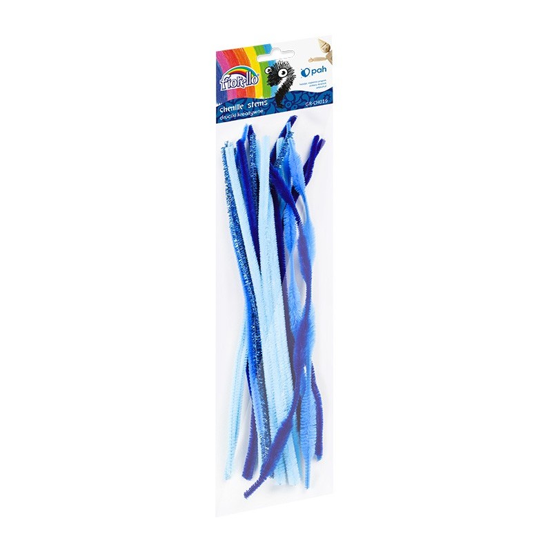 Druciki kreatywne niebieskie - śr. 6 mm, dł. 30 cm, 20 szt.