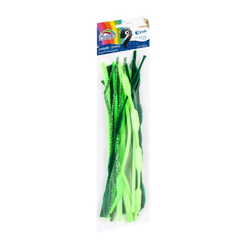 Druciki kreatywne zielone - śr. 6 mm, dł. 30 cm, 20 szt.