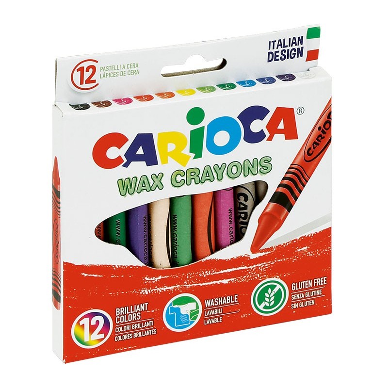 Kredki świecowe okrągłe 12 kolorów Carioca