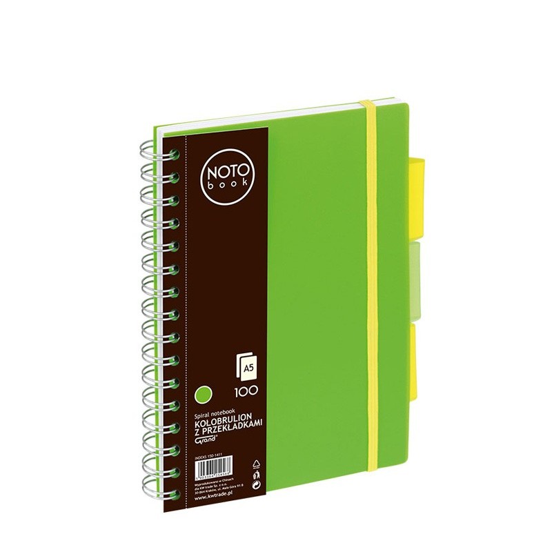 Kołobrulion A5/100 kartek w kratkę, zielony (notobook)